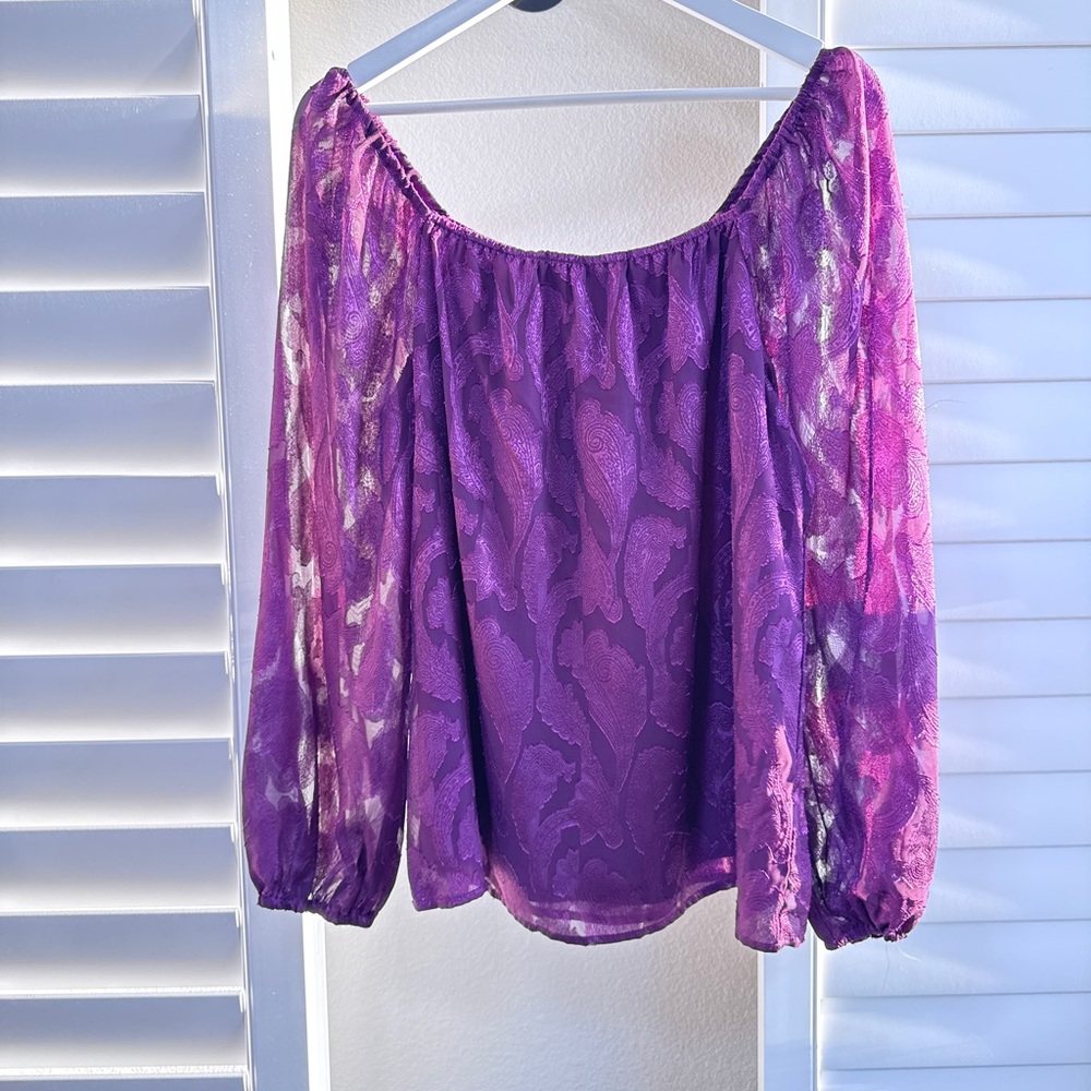 Stitch Fix: Mason & Belle. Chic Plum Blouse with Paisley print - Picture 8 of 11